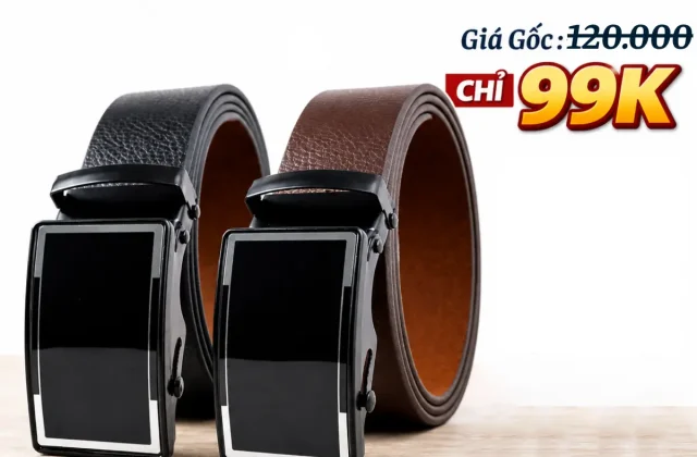Thắt lưng nam mặt khóa tự động , dây nịt nam dài 1m25 da nỉ A2LC38V