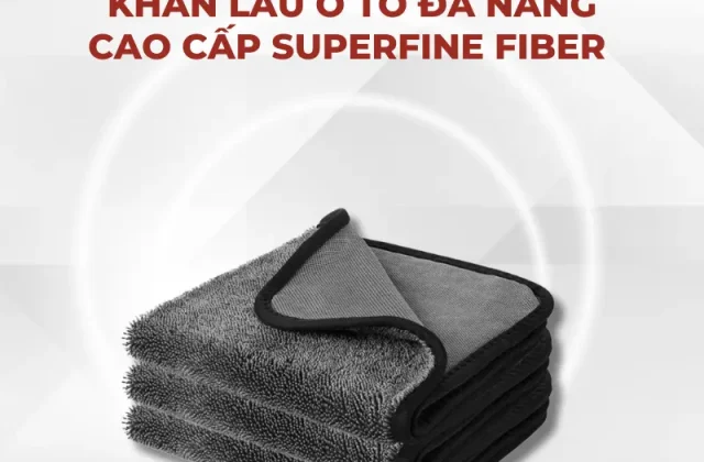 Khăn Lau Xe Cao Cấp Superfine Fiber Cardii Auto 600gsm Siêu Thấm Hút Chống Trầy Xước Dùng Cho Xe Máy & Ô Tô Phụ Kiện Lau Xe 2 Lớp Chuyên Dụng