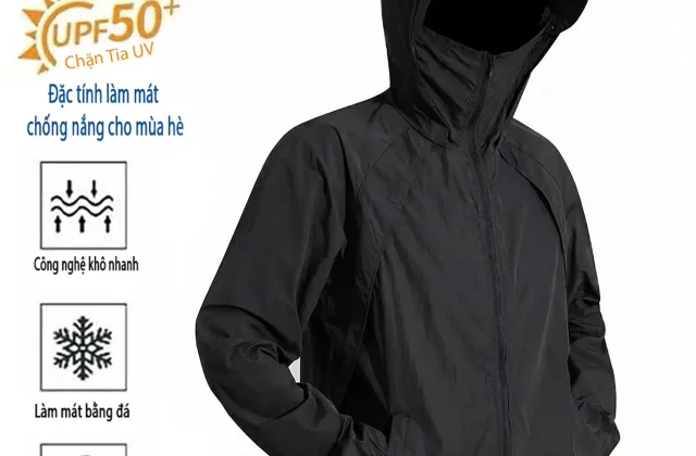 Áo Khoác Chống Nắng Nam Nữ UPF50+ Chất Liệu Thoáng Mát Áo Khoác Dù 1 Lớp Mỏng Nhẹ Bảo Vệ Tia UV Cho Mùa Hè