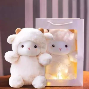 Sét Quà Tặng Gấu Bông Cừu Trắng Đáng Yêu Tặng Bạn Bè Bạn Thân Người Yêu Món Quà Sinh Nhật Ý Nghĩa Bao Gồm 1 Cừu Gấu Bông 1 Túi 1 Đèn gaubong quatang