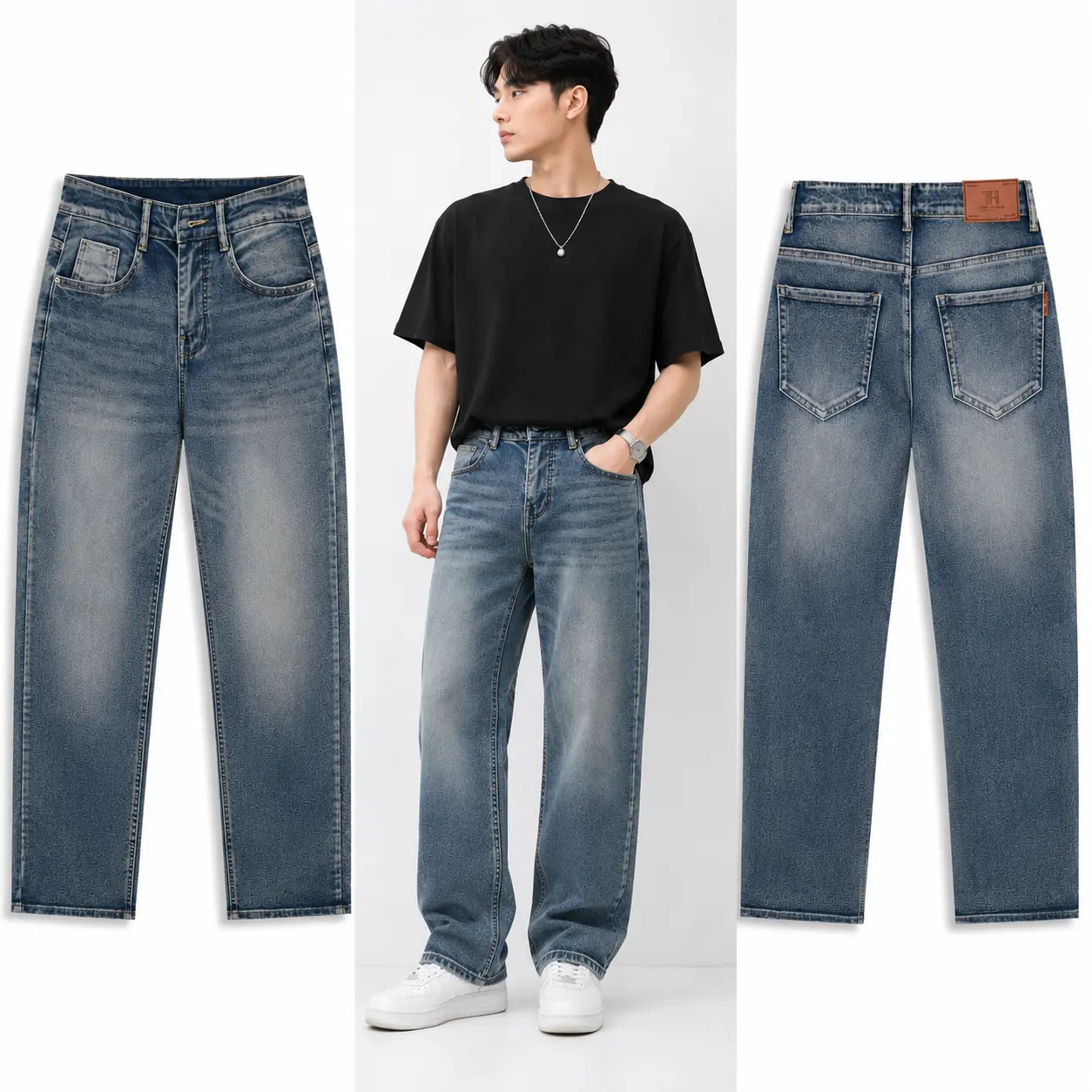Quần Jean Nam Mã MS_227 Form Baggy Đẹp Chất Vải Denim Loại 1 Cao Cấp Co Giãn 4 Chiều, Freeship Chất Liệu Cotton Mềm Mại, Phong Cách Đơn Giản Thời Thượng - TH MAN JEAN - Ảnh 6