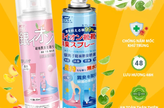 Chai Xịt Khử Mùi Giày Dép NaNo Bạc,Xịt Khử Mùi Hôi Chân Nano 2024 -BA1994
