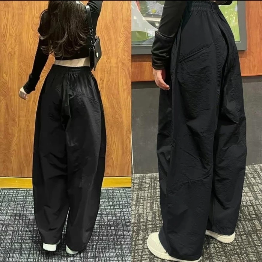 Quần Parachute Harem Nam Nữ Dáng Thụng Vintage, Quần Dài Vải Kaki Cao Cấp Dễ Vận Động Nhật Bản Bigsize - Ảnh 3
