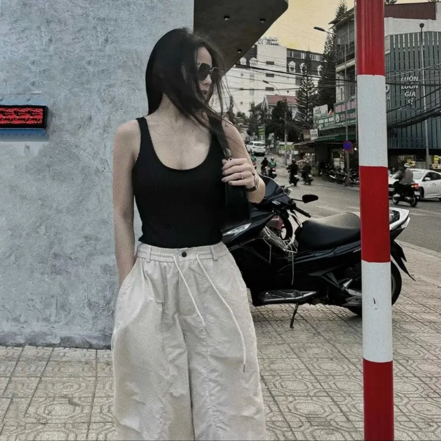 Quần Parachute Harem Nam Nữ Dáng Thụng Vintage, Quần Dài Vải Kaki Cao Cấp Dễ Vận Động Nhật Bản Bigsize - Ảnh 5