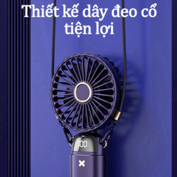 ( Loại 1) Quạt cầm tay mini gấp gọn 5 cấp độ, sạc pin tiện dụng, nhỏ gọn, dễ mang đi - Ảnh 4