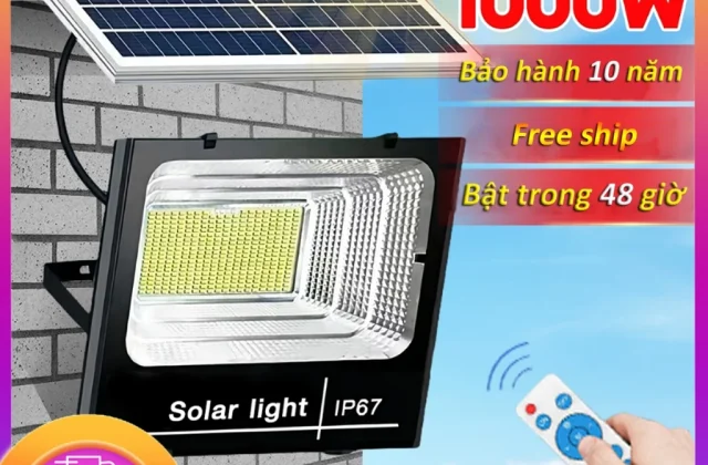 Đèn năng lượng mặt trời công suất 1200w Chống Nước IP68 An toàn Tự động bật tắt Bảo hành 10 năm