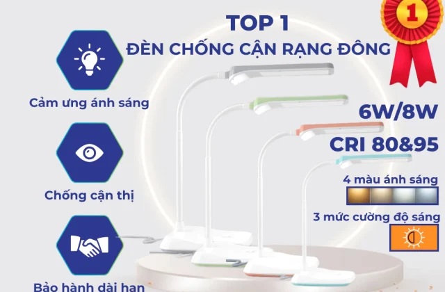 Đèn học Rạng Đông LED chống cận, bảo vệ mắt, thị lực,3 mức sáng, MODEL RD-RL-36