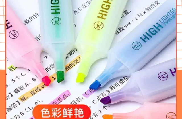 Set 6 Bút Highlight MEKI - Bút Đánh Dấu Dạ Quang Nhiều Màu Macaron Cho Học Sinh, Văn Phòng