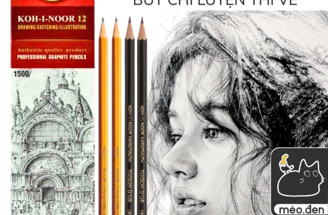 Bút Chì KOH I NOOR Chính Hãng 1 Cây - Họa Cụ Mèo Đen