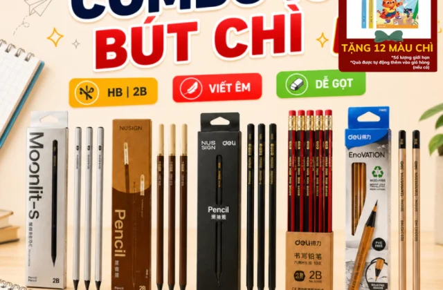 [🔥TẶNG 12 MÀU] Hộp 10/12 Bút Chì Lục Giác 2B HB Deli - Dễ Gọt Bút Chì Thi Trắc Nghiệm Ruột Đậm