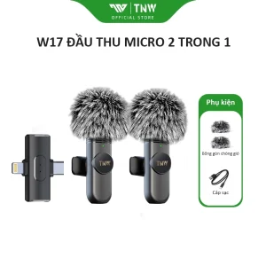 TNW W16/W17 Micro Cài Áo Không Dây 2 trong 1 Mic Thu Âm Không Dây Micro Lavalier không dây cho ip&android
