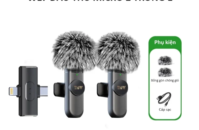 TNW W16/W17 Micro Cài Áo Không Dây 2 trong 1 Mic Thu Âm Không Dây Micro Lavalier không dây cho ip&android