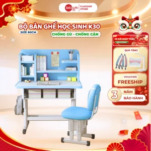 Bộ bàn ghế học sinh cao cấp Chính hãng Sakawin K30 Điều chỉnh điều cao linh hoạt Kèm đai ghế chống gù