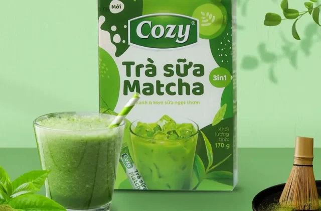 Trà Sữa Matcha Hòa Tan 3in1 Cozy - Thơm Vị Matcha Trà xanh Cozy (Hộp 10gói )