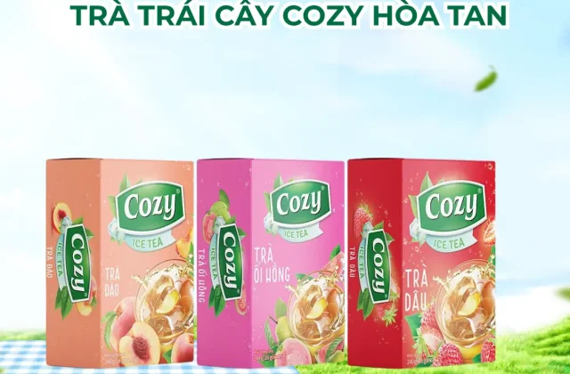 Trà Hòa Tan Cozy Ice Tea (16 gói X 15gr)-Vị Trà Đào,Dâu,Chanh,Vải,Chanh Dây,Sâm Bí Đao, Dưa Lưới Thanh Mát- Giải Nhiệt Mùa Hè