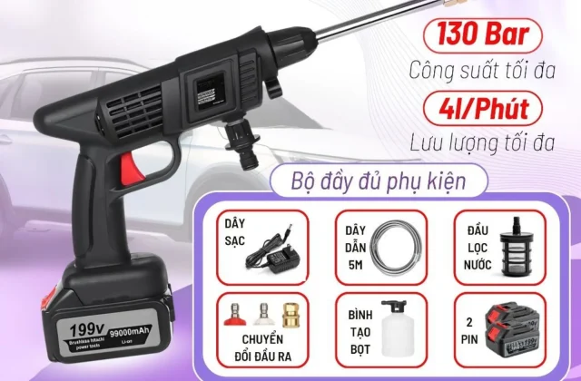 Máy rửa xe, máy xịt rửa xe, xịt rửa sân vườn, máy tưới cây, máy xịt rửa cao áp tặng bình tạo bọt