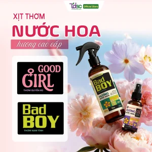 Xịt Hương Nước Hoa Khử Mùi Phòng Máy Lạnh, Gối Nệm, Quần áo TINHDAUSACHANH 50ml Nhỏ Gọn, Tiện Lợi