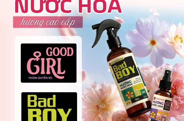 Xịt Hương Nước Hoa Khử Mùi Phòng Máy Lạnh, Gối Nệm, Quần áo TINHDAUSACHANH 50ml Nhỏ Gọn, Tiện Lợi