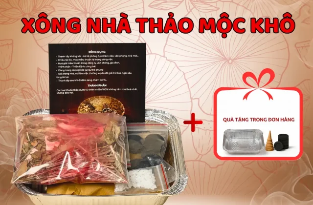 Xông Nhà Thảo Mộc Khô Hoả Tịnh Tẩy Uế Thanh Tẩy Phong Long Kích Tài Lộc May Mắn