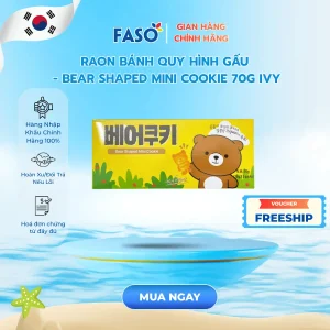 Bánh quy hình gấu Raon 70g - Bear shaped mini cookie