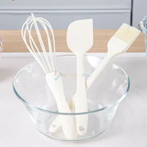 Bộ 3 Dụng Cụ Làm Bánh Bằng Silicone Cao Cấp Chống Dính, Chịu Nhiệt Cao - Cây Vét Kem, Cây Đánh Trứng, Cọ Quét Dầu