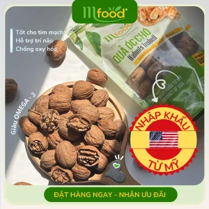 Hạt Óc Chó Mỹ Nguyên Vỏ MFOOD - Thơm Béo Cao Cấp, Ngon Bổ Dễ Ăn - Giàu Omega 3 Tốt Cho Trí Não, Phù Hợp Với Người Ăn Healthy, Có Lối Sống Lành Mạnh - Túi 500G - Hàng Mới Về Liên Tục