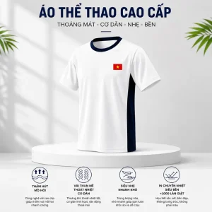 Áo Thun Thể Thao Size 40kg-65kg Chất Liệu Mềm Mại Co Giãn Thoải Mái Logo Quốc Kỳ 4 Màu Đen Trắng Hồng Phấn Xanh Dương Cổ Tròn Cho Nam Nữ Chơi Pickleball Cầu Lông Đạp Xe Chạy Bộ