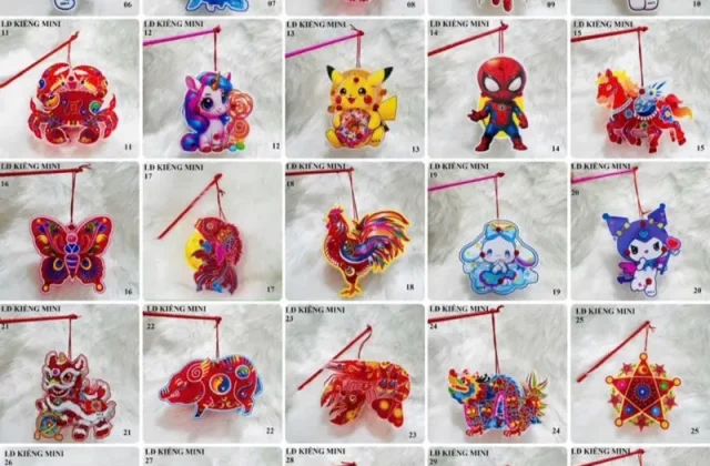 [35 mẫu MINI ] Lồng đèn trung thu nhựa mica 2 mãnh mini (kt 10cm đến 12cm ) ( CHƯA RÁP)