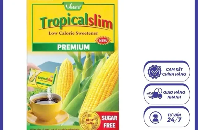 TROPICALSLIM PREMIUM - Đường bắp ăn kiêng, đường năng lượng thấp (Hộp 50 gói x 2,5g)
