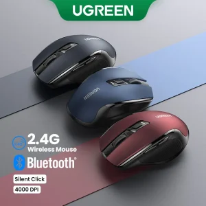 UGREEN, Bluetooth 5.0, Chuột không dây, Thiết kế công thái học, 4000DPI, Tắt tiếng, Tương thích với MacBook và máy tính bảng, 90855
