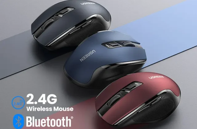 UGREEN, Bluetooth 5.0, Chuột không dây, Thiết kế công thái học, 4000DPI, Tắt tiếng, Tương thích với MacBook và máy tính bảng, 90855