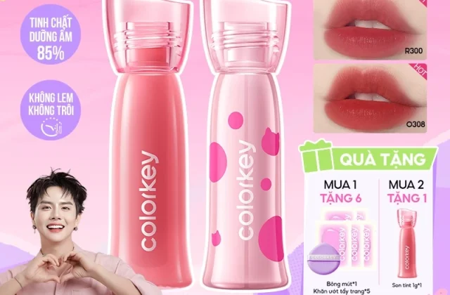[MUA 2 TẶNG 1] Son COLORKEY Watery Tint, Lì Mịn Nhẹ Môi, Không Dính, Lâu Trôi 1.8g