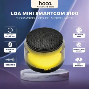 Loa Bluetooth Mini Smartcom S100 - Loa bluetooth không dây - 3 chế độ đèn RGB - Kết nối mọi thiết bị máy tính điện thoại - Bảo hành 1 đổi 1 lỗi NSX - Loa bass ấm, có 3 mode kết nối, Loa nghe nhạc, loa mini, loa giá rẻ, loa chính hãng, loa bluetooth