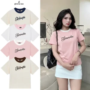 [Hàng Mới] Áo BabyTee Form Nữ - PHỐI VIỀN CỔ - Premium Cotton 250gsm 2 Chiều Cổ Tròn - Áo thun