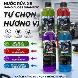Sambo Xà bông nano gloss sambo can 1L siêu đậm đặt cho anh em làm dịch vụ tỷ lệ pha 1:100 hương nho dễ chịu