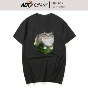 Áo thun mèo dưa hấu Silly Cat Meme Six Seven 67 Brainrot - Ếch Ngoài Đáy Giếng - biệt đội ếch con - Lười Lao Động Unisex