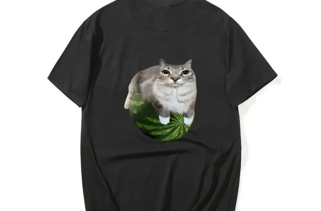 Áo thun mèo dưa hấu Silly Cat Meme Six Seven 67 Brainrot - Ếch Ngoài Đáy Giếng - biệt đội ếch con - Lười Lao Động Unisex