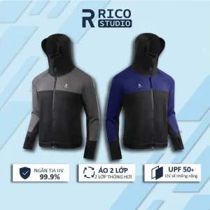 Áo chống nắng 2 lớp PHỐI MÀU UPF50+ chống tia UV nam nữ M24 Rico