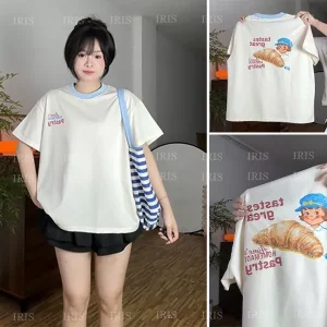 Áo thun bánh ngọt big boxy oversize unisex form rộng cotton thoáng mát, áo phông nam nữ streetwear hot trend
