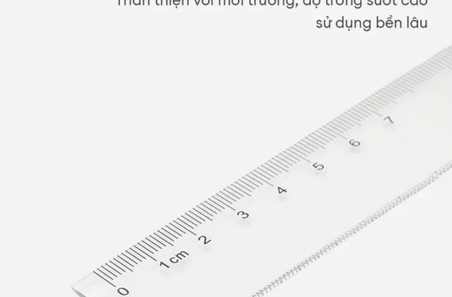 Thước kẻ trong suốt Deli - 18/ 20/ 30cm - Chất liệu PS bền chống trầy xước - Phù hợp với học sinh dân văn phòng học tập