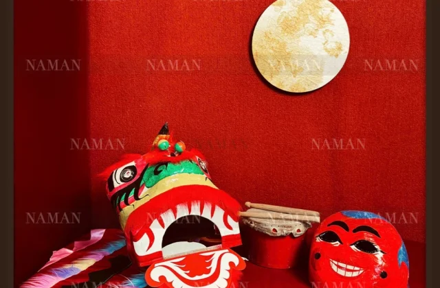 Đầu lân trẻ em, đầu lân cho bé từ 2-3 tuổi, đầu lân kèm đuôi có đèn nhấp nháy, đầu lân trung thu
