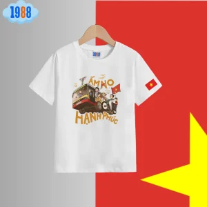 Áo thun Việt Nam, Áo thun kỉ niệm ngày quốc khánh 2-9 full size màu trắng cho cả gia đình: 15kg-76 kg