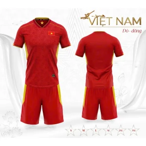 Quần Áo Bóng Đá Đội Tuyển Việt Nam Logo Thêu - Vải Mè Cao Cấp, Không Nhăn, Không Xù Lông B29