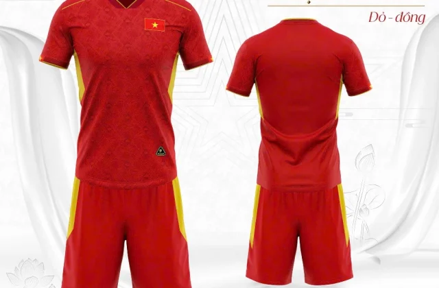 Quần Áo Bóng Đá Đội Tuyển Việt Nam Logo Thêu - Vải Mè Cao Cấp, Không Nhăn, Không Xù Lông B29