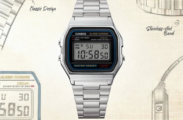 Đồng hồ nam dây kim loại CASIO A158WA-1DF chính hãng