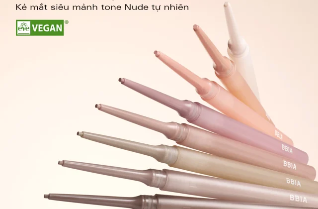 [LIVESTREAM] Kẻ mắt gel nude shading đầu chì 1.5mm siêu mảnh BBIA Nudy Slim Eyeliner 0.08g