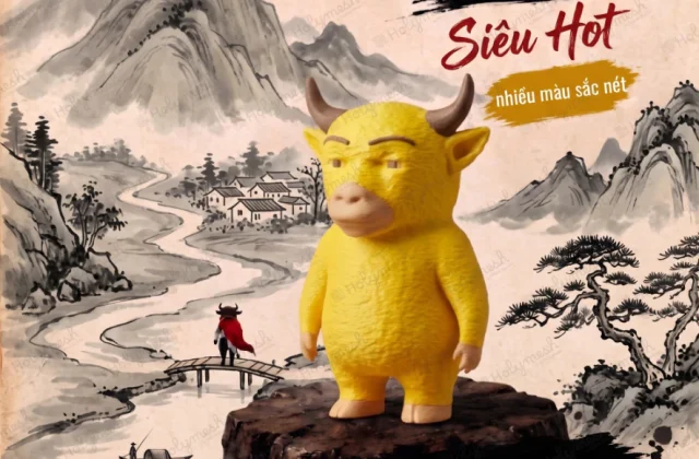 Mô hình đồ chơi Bò Ngưu Lai - Niu Lai - Xấu Kinh Ngạc in 3D có màu - Holymesh
