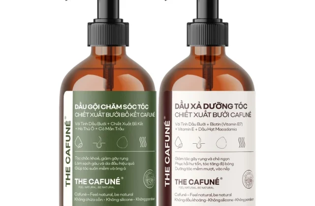 Combo dầu gội bưởi, bồ kết, dầu xả Cafuné 450ml giúp tóc chắc khỏe, giảm gãy rụng và làm mềm tóc