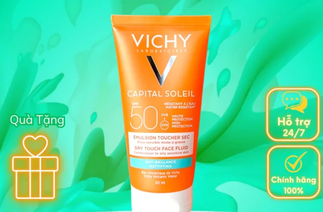 Kem Chống Nắng Vichy Capital Soleil SPF50+ Dry Touch Dành cho da dầu 50ML