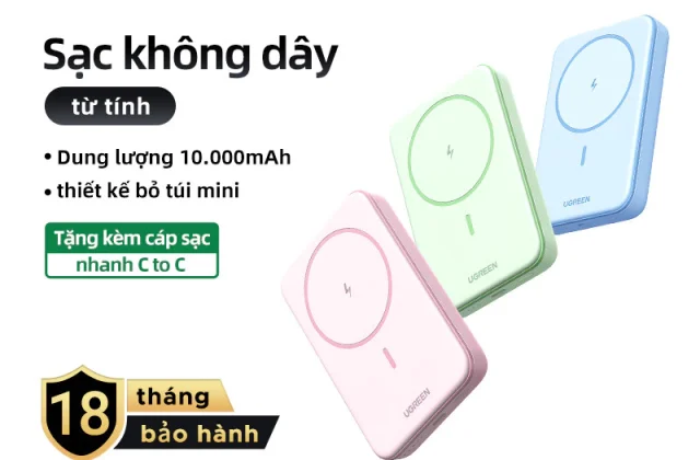Review sạc dự phòng không dây Ugreen 10000mAh có tốt không